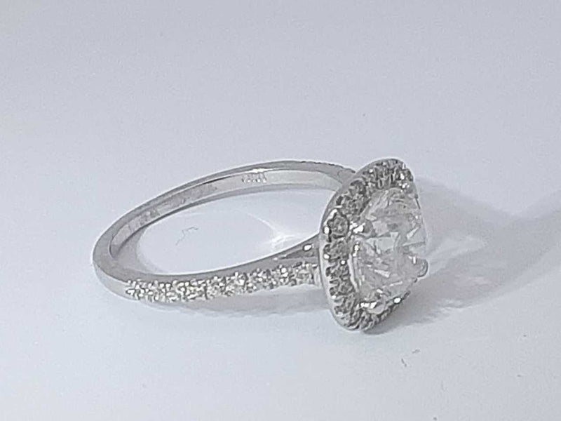 1.80 Cttw Diamond 18k White Gold Ring 2.9 Grams Size 6.5 Aa0825wzxzsa