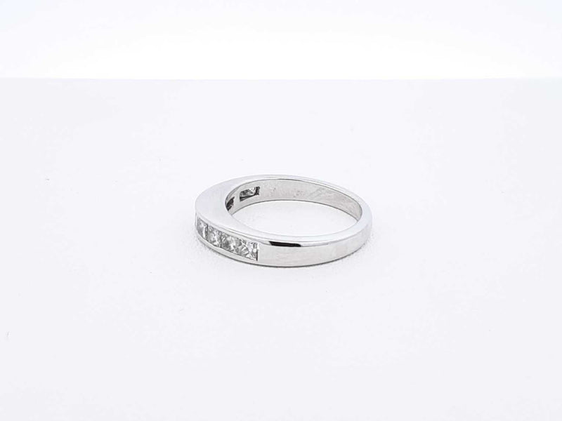1.0 Ctw Channel-set Diamond & 18k White Gold Ring 4 Grams Size 5 Fw0925osrdu