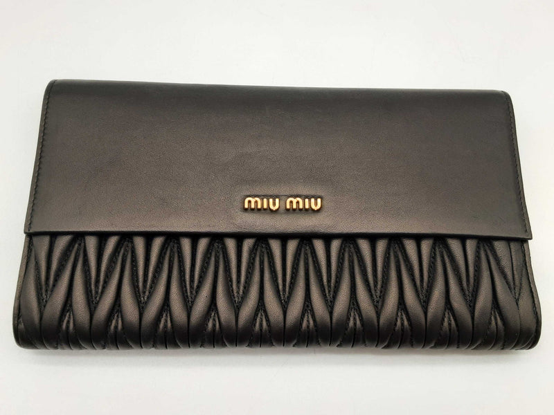 Miu Miu Black Leather Clutch Wallet Do0125loxde