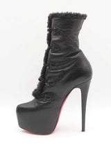 Christian Louboutin Oulanbator 160 Boots In Black Leather Size 37.5 Fw0226oxzdu