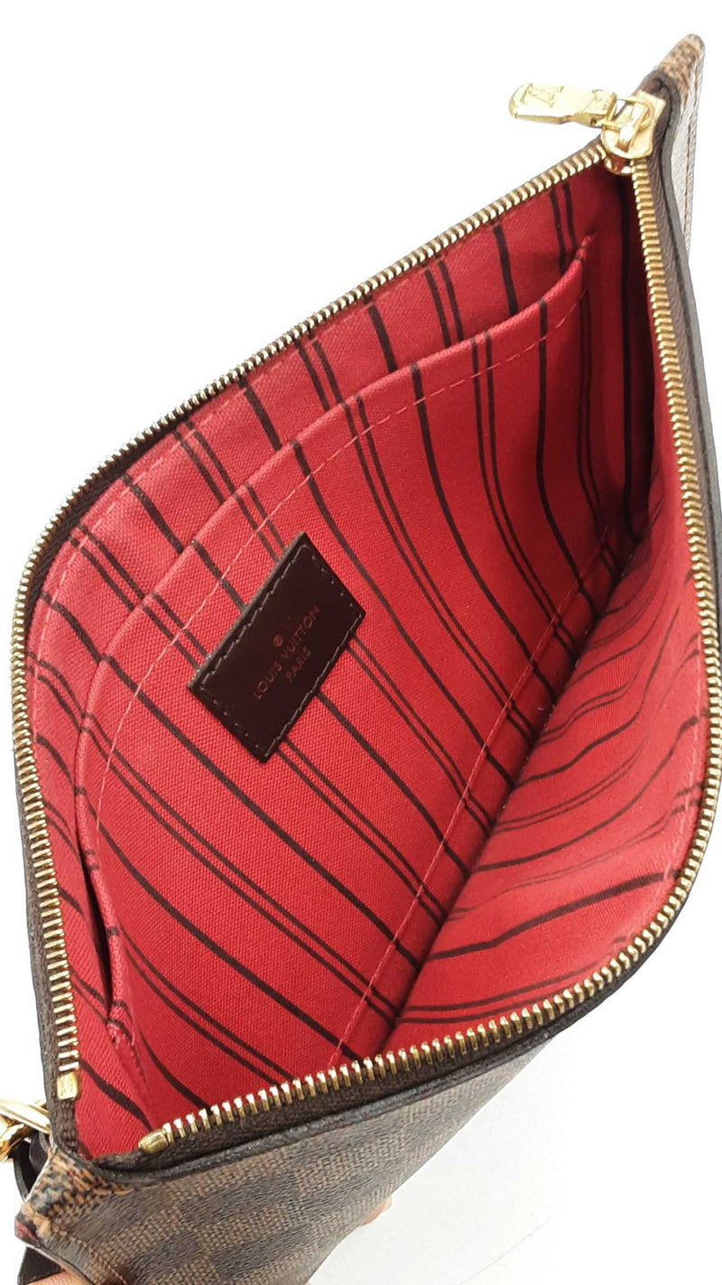 Louis Vuitton Neverfull Pochette In Damier Ebene Coated Canvas Fw0925wirdu