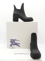 Burberry Marsh Black Rubber Ankle Booties Size Eu 37 Us 7 Fw1025crdu