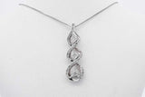 0.12cttw Diamond Pendant Necklace In 10k White Gold 3 Grams 18 Inch Eb0426lcxsa