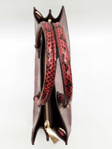 Michael Kors Mercer Burgundy Red Genuine Snake Skin Tote Bag Do0626rxde
