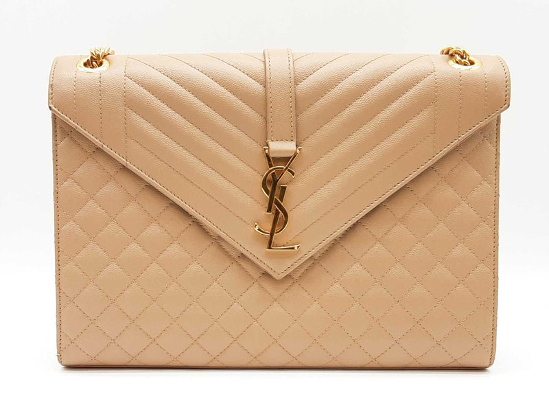 Saint Laurent Envelope Large Beige Shoulder Bag Sd1025ezxde