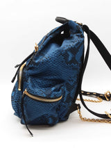 Burberry Blue & Black Pythin Print Nylon Backpack Eb0126wxzde