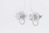 1.5cttw Diamond Stud Earrings In 14k White Gold 2.5 Grams Eb0326oxxzsa