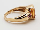 Citrine Rubies 10k Yellow Gold 4.5g Ring Size 7 Do0626oerde