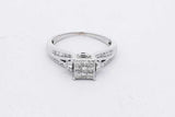 0.83cttw Diamond Ring In 10k White Gold 4 Grams Size 8.25 Eb0926oxzsa