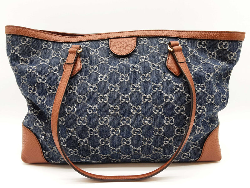 Gucci 631685 Ophidia Gg Jacquard Blue Denim Tote Bag Do0425rxzde