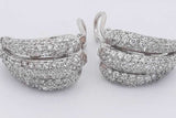4.0cttw Diamond Stud Omega Back Earrings In 18k White Gold 18 Grams Eb0326loixsa