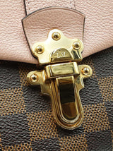 Louis Vuitton Clapton Pm In Damier Ebene Canvas & Magnolia Leather Fw0426pzxdu