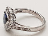 1.85 Carats Blue Sapphire 0.950 Platinum 6.2g Ring Size 7 Do0626exzde