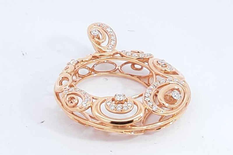 Diamond Circle Pendant In 18k Rose Gold 8.1 Grams Eb0924rxzdu