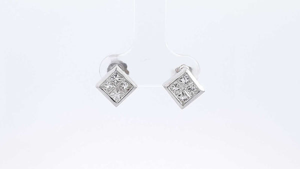 Approx. 1.52ctw Diamond Stud Earrings In 14k White Gold 3.1 Grams Eb1124oordu