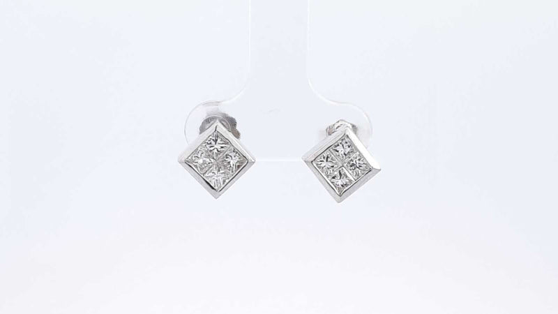 Approx. 1.52ctw Diamond Stud Earrings In 14k White Gold 3.1 Grams Eb1124oordu