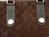 Gucci Gg Suede Charmy Tote Handbag Brown Aa0826lrzsa