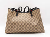 Gucci Emblem Large Tote In Beige & Brown Gg Monogram Coated Canvas Fw1225lzxzdu