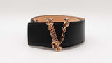 Versace 50mm Black Leather Belt & Gold-tone Virtus Buckle Fw0525crdu