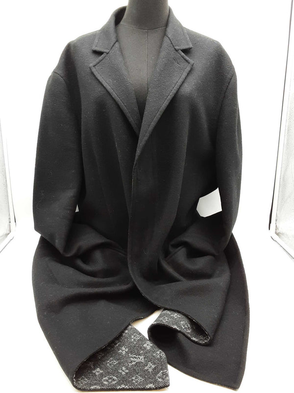 Louis Vuitton Black Cashmere Wool Trench Coat Size 54 Do0425lwxzde