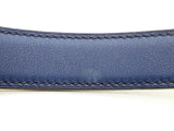 Hermes Nuit Blue Blanc White Leather Belt Do0126rxzde