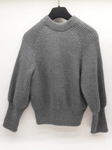 Louis Vuitton Gray Knitted Wool Cotton Blend Sweater Size S Do0326oirde