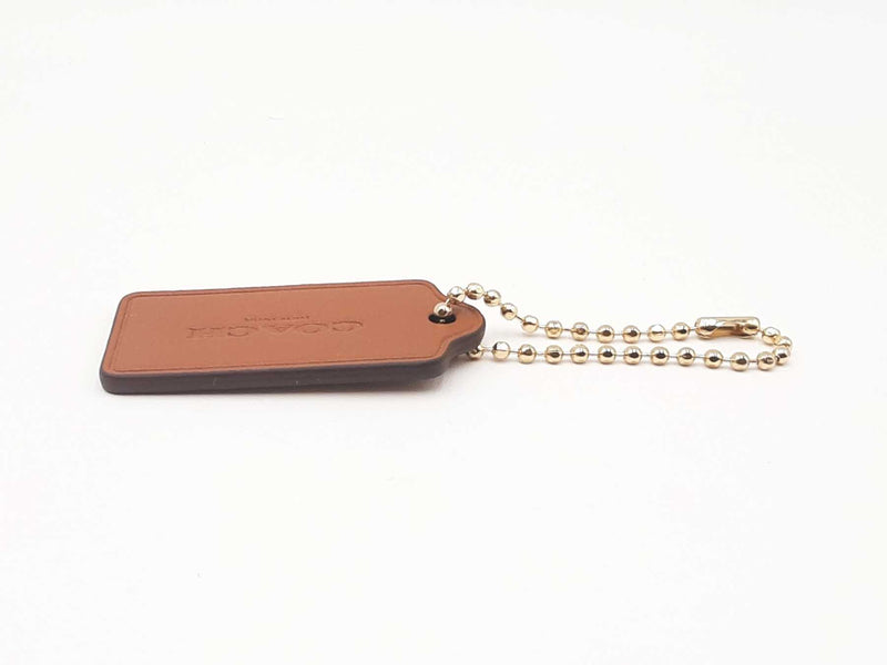 Coach Logo & Star Hang Tag In Brown Leather Fw0725lxdu