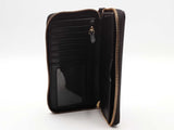 Michael Kors Fulton Phone Case Zip Around Brown Wallet Aa0726lzsa