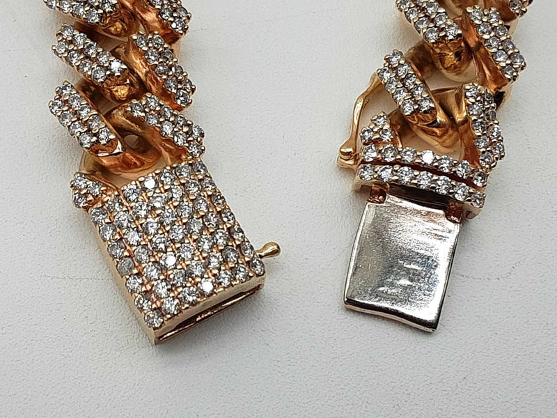 7.40 Cttw Diamonds 10k Rose Gold 97.2g Cuban Chain Bracelet 7 In Do0725wcrxde