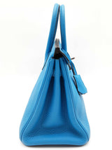 Hermes Birkin 25 Bleu Zanzibar Blue Togo Palladium Handbag Do0825lirxzde
