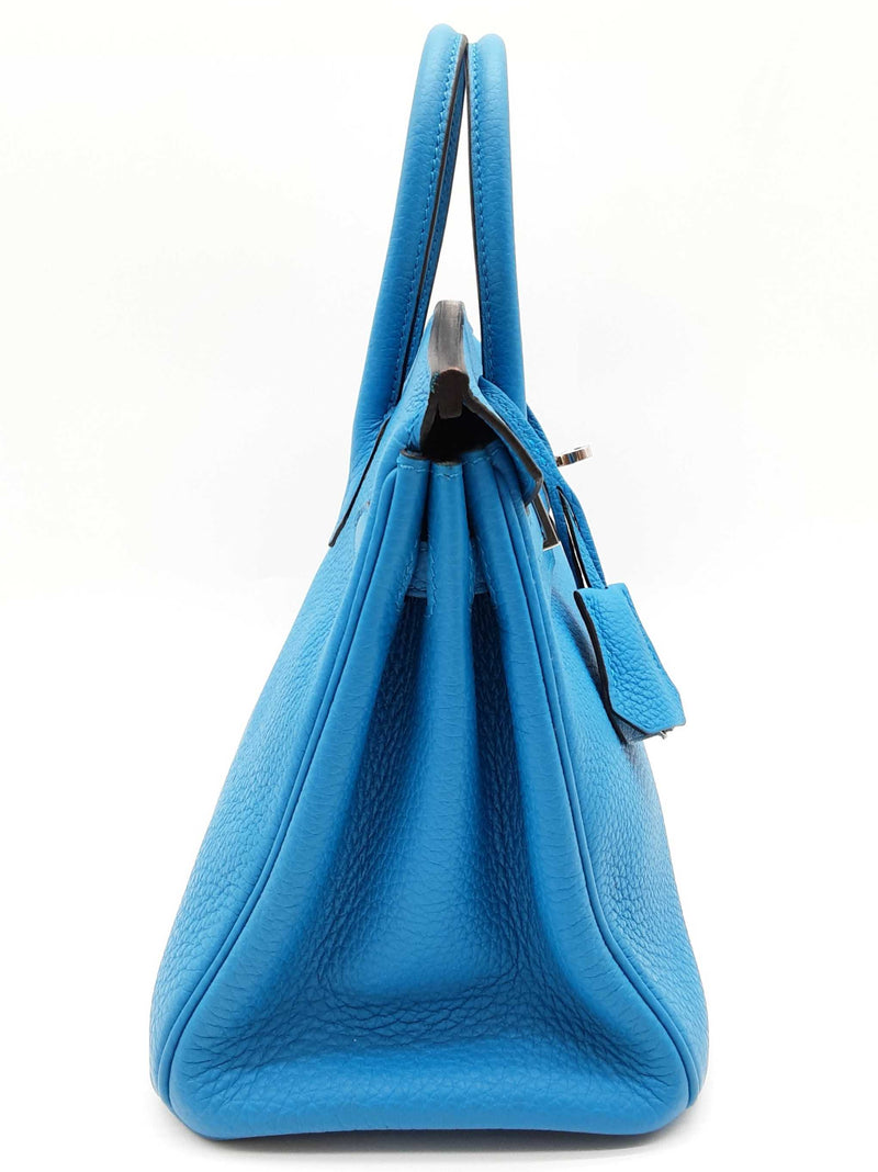 Hermes Birkin 25 Bleu Zanzibar Blue Togo Palladium Handbag Do0825lirxzde