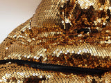 H&moschino Gold Sequin Down Jacket Size M Eb0326crsa