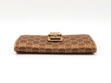 Gucci Timeless Gg Supreme Bronze & Gold Canvas Continental Wallet Fw0725crdu