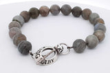 King Baby Labradorite Bead Toggle Bracelet 925 Sterling Silver 29.6 Grams 8.5 Inch Eb0526lxzsa