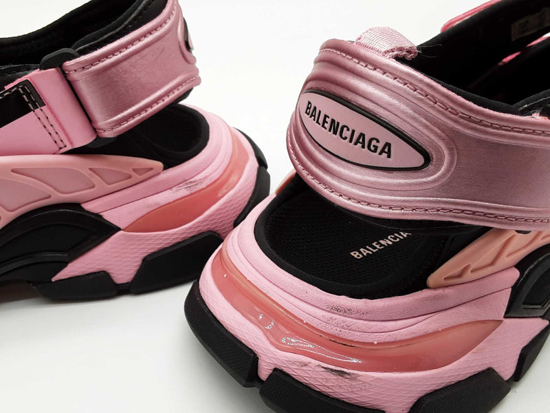 Balenciaga 617543 Track Pink Black Strap Sandals Size Eu 39/ Us 9 Do0225lxzde