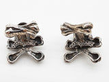 King Baby 0.925 Sterling Silver Skull Crossbones Garnet Cuff Links Do0526cxde