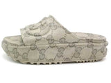 Gucci Interlocking G Logo Rubber Slides Beige Size 40 Aa1026lrzsa