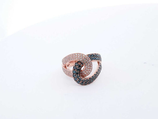 14k Rose Gold Diamond Interlocking Ring Size 7 Lhwxzde 144010015371