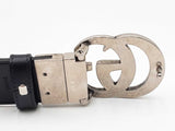 Gucci Marmont Reversible Belt In Gg Supreme & Leather With Gg Buckle Fw1225lrxdu