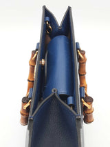 Gucci Navy Blue Leather Diana Bamboo Handle Tote Bag Eb0426lexzde