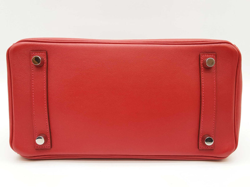 Hermes Birkin 25 Rouge Tomate Red Box Calf Palladium Handbag Do0925lxzxzde