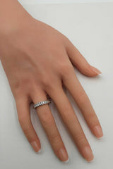 0.42 Cttw Diamond & 14k White Gold Wedding Band 3.2 Grams Size 7 Fw0326orxdu