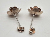 0.925 Sterling Silver 4.7g Rose Stud Earrings Do1124rde