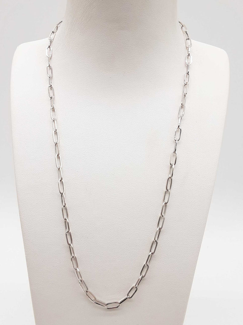 18k White Gold 4.4g Cable Link Chain 19.5 In Do0924owxde