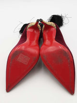Christian Louboutin Hot Chick Kiss Burgundy Velvet Pumps Size 38 Eb0526oxzsa