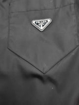 Prada Re-nylon Black Long Sleeve Snap Button Up Shirt Size Sm Do0425wxzde