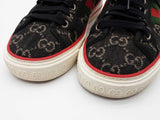 Gucci 606110 Tennis 1977 Black Gg Jacquard Denim Shoes Size Eu 35.5 Do0825lxzde