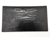 Yves Saint Laurent Uptown Pouch Black Croc Embossed Leather Clutch Do0726orxde