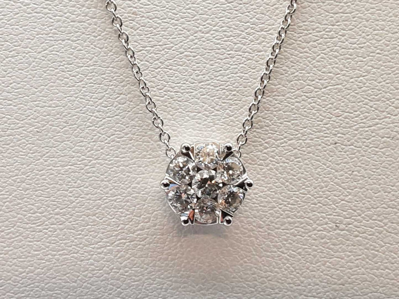 0.40 Cttw Diamonds 14k White Gold 2.9g Pendant Chain 18 In Do0525lixde