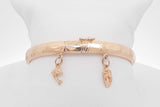18k Yellow Gold Bangle Bracelet With Charms 14.4 Grams Eb0226crxsa